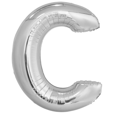 Fóliový balón "C" strieborný