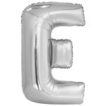 Fóliový balón "E" strieborný