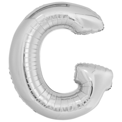 Fóliový balón "G" strieborný
