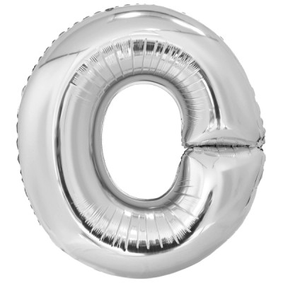 Fóliový balón "O" strieborný