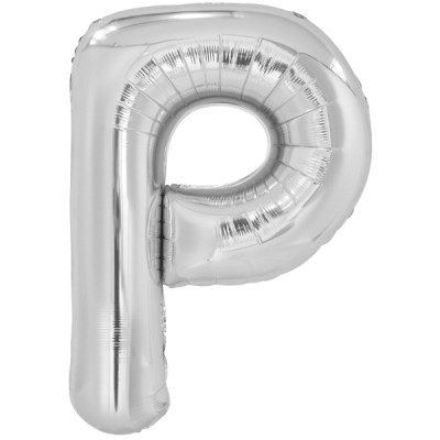 Fóliový balón "P" strieborný