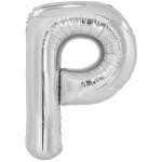Fóliový balón "P" strieborný