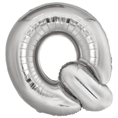 Fóliový balón "Q" strieborný