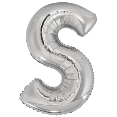 Fóliový balón "S" strieborný