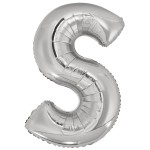 Fóliový balón "S" strieborný