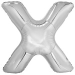 Fóliový balón "X" strieborný