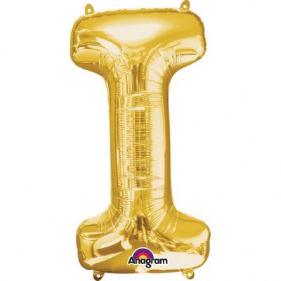 Fóliový balón "I" zlatý