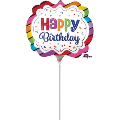 Mini fóliový balón Happy B-Day