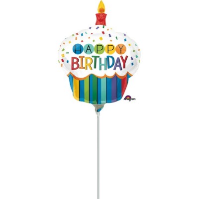 Mini fóliový balón Happy B-Day mafin