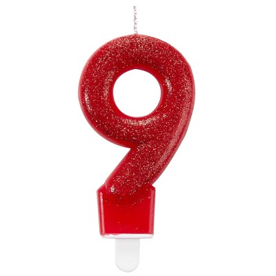 Sviečka narodeninová 9 Glitter