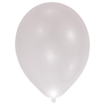 Svietiace latexové LED balóny strieborné