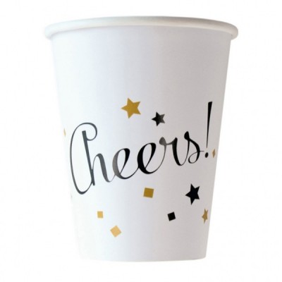 Poháre Cheers zlato-čierne