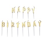 Sviečky Happy Birthday zlaté