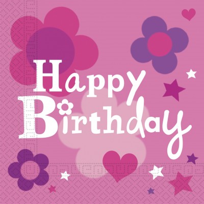 Servítky Happy B-Day girl