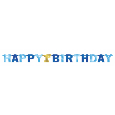 Baner Happy B-Day 1 modrý