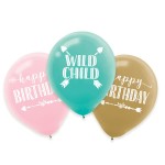 Latexové balóny Happy Birthday Wild Child