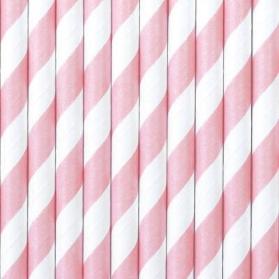Papierové slamky chevron ružové