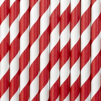 Papierové slamky chevron červené