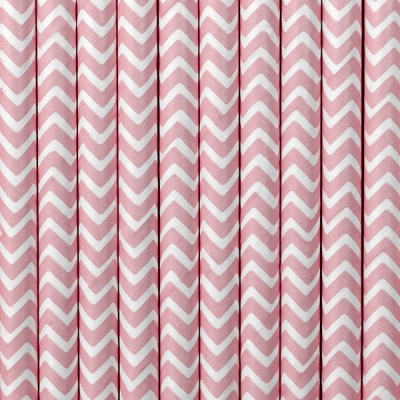 Papierové slamky chevron ružové