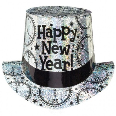 Klobúk strieborný Happy New Year