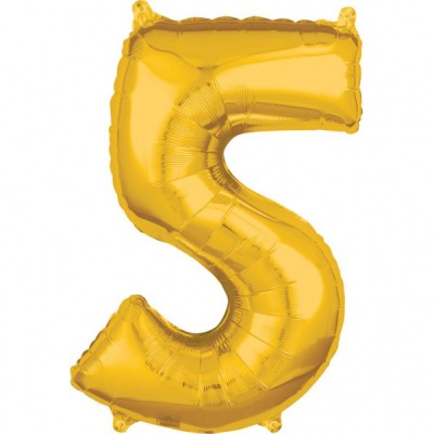 Fóliový balón 5 zlatý