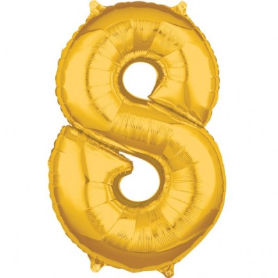 Fóliový balón 8 zlatý