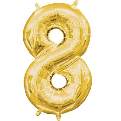Fóliový balón 8 zlatý