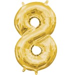 Fóliový balón 8 zlatý