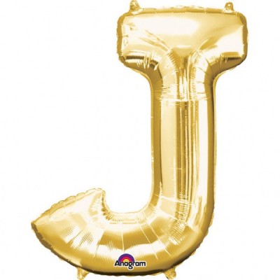 Fóliový balón J zlatý
