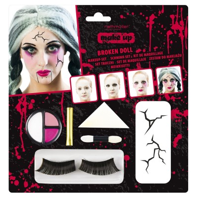 Halloween make up zlomená bábika