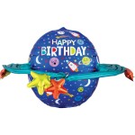 Fóliový balón supershape Happy B-Day vesmír