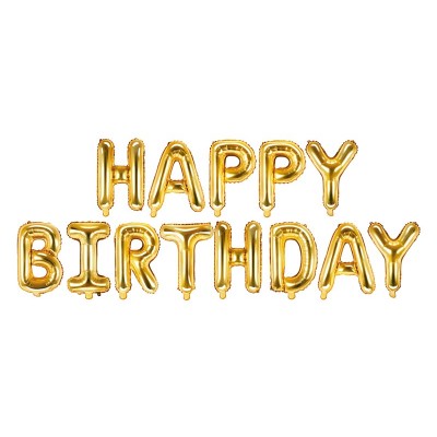 Fóliové balóny Happy Birthday zlatý