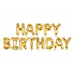 Fóliové balóny Happy Birthday zlatý