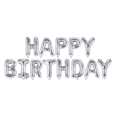 Fóliové balóny Happy Birthday strieborný