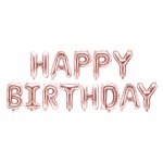 Fóliové balóny Happy Birthday ružovo zlatá