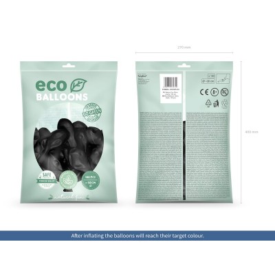 Latexové ECO Balóny pastelové čierne