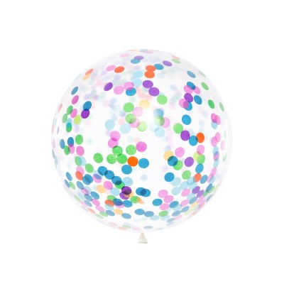 Latexový priehľadný balón s farebnými konfetami