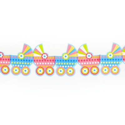 Girlanda kočíky baby shower