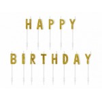 Sviečky Happy Birthday trblietavé zlaté