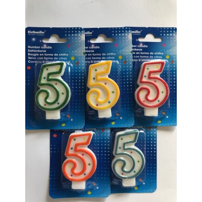 Sviečky mix farieb 5 bodkované