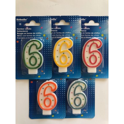 Sviečky mix farieb 6 bodkované