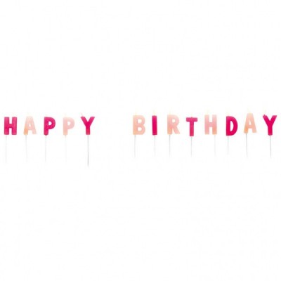 Sviečky Happy Birthday ružové