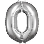 Fóliový balón 0 strieborný