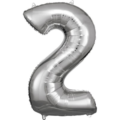 Fóliový balón 2 strieborný