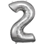Fóliový balón 2 strieborný