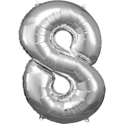 Fóliový balón 8 strieborný
