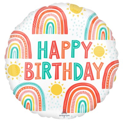 Fóliový balón dúhový Happy B-Day