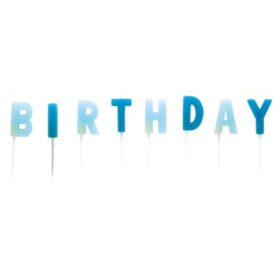 Sviečky Happy Birthday modré