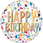 Fóliový balón konfetový Happy B-Day