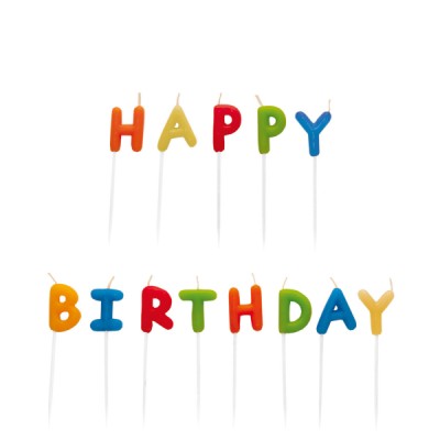 Sviečky Happy Birthday viacfarebné